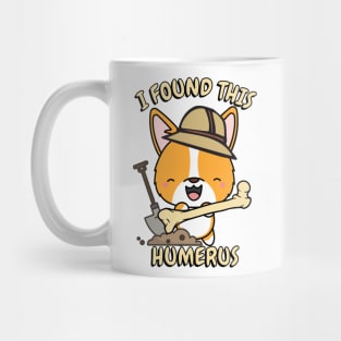 Funny corgi is an archaeologist Mug